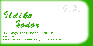 ildiko hodor business card